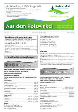 Holzwinkel 12/2015 - Verwaltungsgemeinschaft Welden