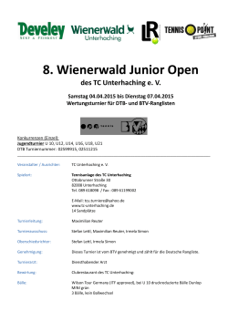 8. Wienerwald Junior Open des TC Unterhaching e. V. Samstag
