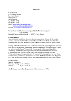 Impressum Kontaktdaten: Ikarus-Modellversand Inh. Heinz Dieken