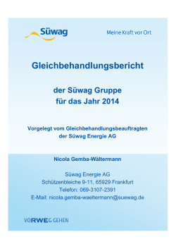 Gleichbehandlungsbericht 2014 ( PDF | 144 KB )