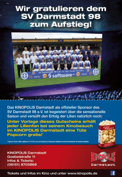 Wir gratulieren dem SV Darmstadt 98 zum Aufstieg!