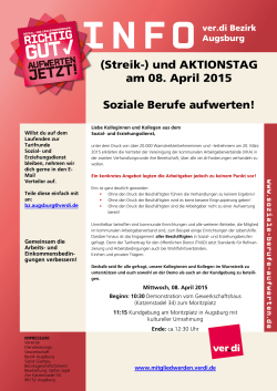 (Streik-) und AKTIONSTAG am 08. April 2015 Soziale Berufe