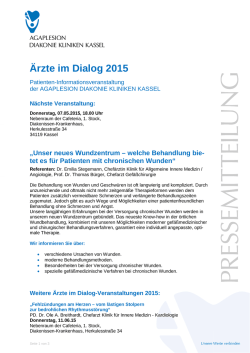 Ärzte im Dialog 2015 - AGAPLESION DIAKONIE KLINIKEN KASSEL