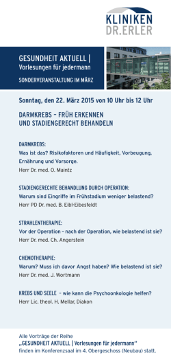 Programm der Veranstaltung - Tumorzentrum Erlangen