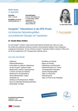 Incognito™ Intensivkurs in der KFO-Praxis mit klinischen