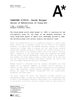 Media Release CARAVAN 2/2015: Sarah Burger