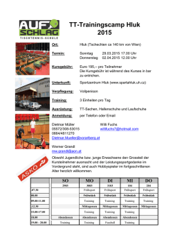 TT-Trainingscamp Hluk 2015