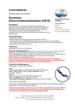 Deutsches Schnorcheltauchabzeichen (DSTA) - Blaubeuren