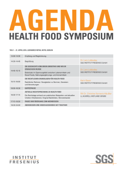 HEALTH FOOD SYMPOSIUM - SGS Institut Fresenius