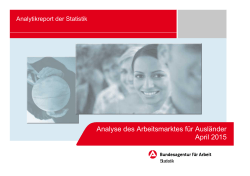 April - Statistik der Bundesagentur für Arbeit