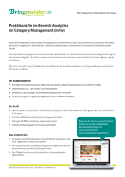 Praktikant/in im Bereich Analytics im Category Management (m/w)
