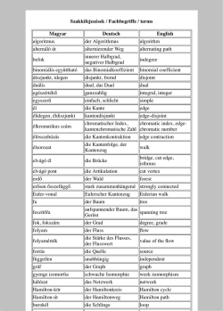 Szakkifejezések / Fachbegriffe / terms Magyar Deutsch