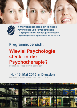 Wieviel Psychologie steckt in der Psychotherapie?
