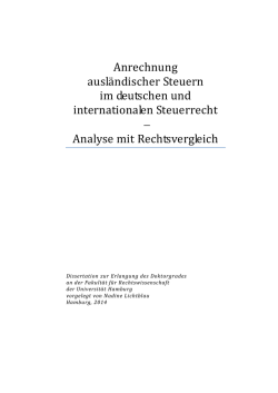 Anrechnung ausländischer Steuern im deutschen und