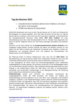 Tag des Baumes 2015 - Schutzgemeinschaft Deutscher Wald