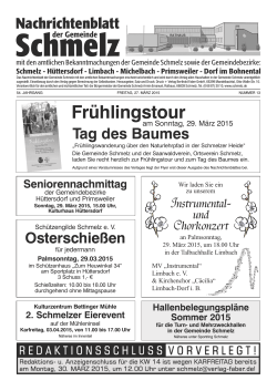 Ausgabe 13/2015 - Gemeinde Schmelz
