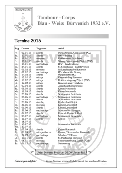 Jahresplan 2015