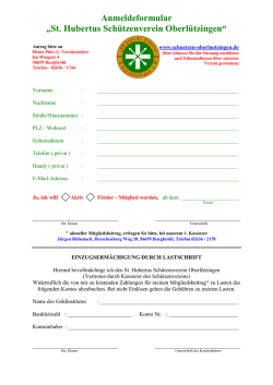 Anmeldeformular &bdquo;St. Hubertus Sch&uuml;tzenverein Oberl&uuml;tzingen&ldquo;