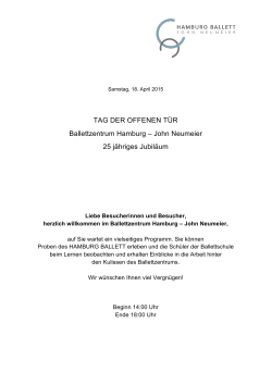 Hamburg Ballett - Tag der offenen T&uuml;r