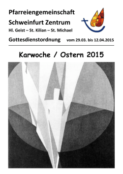 Gottesdienstordnung der Pfarreiengemeinschaft &bdquo;Christus Immanuel