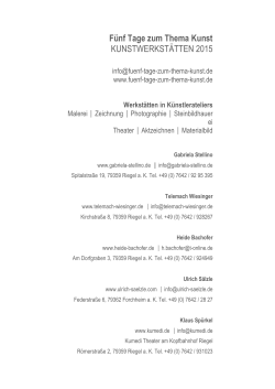 Infoblatt, PDF-Datei - f&uuml;nf tage zum thema kunst