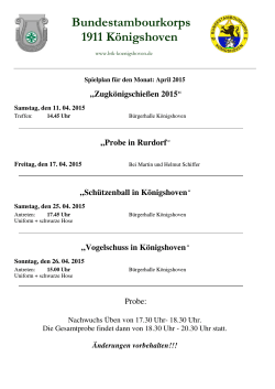 Zugkönigschießen 2015 - BTK 1911 Königshoven