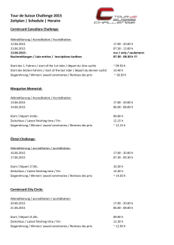 Tour de Suisse Challenge 2015 Zeitplan | Schedule | Horaire