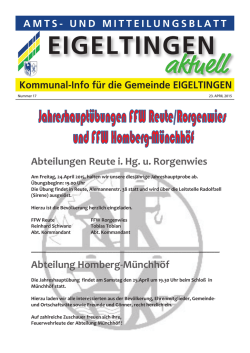 EIGELTINGEN AMTS- UND MITTEILUNGSBLATT Kommunal