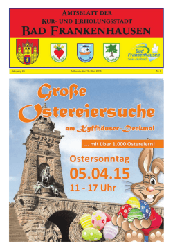 Jahrgang 26 Mittwoch, den 18. M&auml;rz 2015 Nr. 5