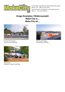 Image Examples | Bilderauswahl Make City is
