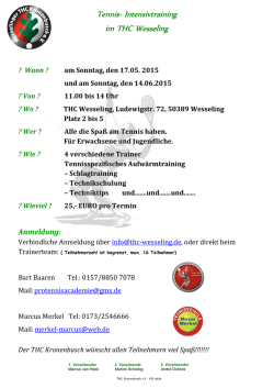 Intensivtraining THC Kronenbusch 2015