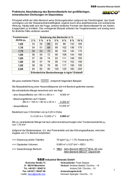 Wieviel Bentonit braucht man f&uuml;r eine Dichtungsschicht im