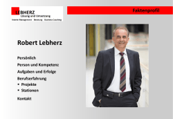 Robert Lebherz - Lebherz Consulting