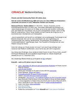 Oracle und die Community feiern 20 Jahre Java