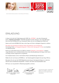 einladung - Deutsche Gesellschaft f&uuml;r &Auml;sthetische Zahnheilkunde eV