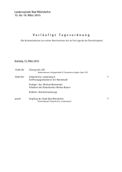 Die Tagesordnung der Frühjahrstagung 2015 als