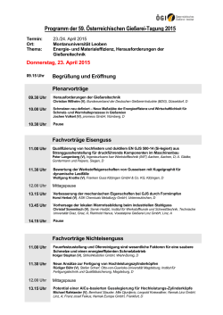Agenda 2015 - Österreichisches Gießerei
