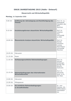 DStJG JAHRESTAGUNG 2015 (Halle