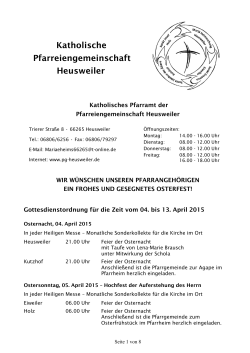 Kirchliche Nachrichten April 2015 - Pfarreiengemeinschaft Heusweiler