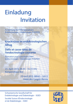 Einladung Invitation - Schweizerischen Gesellschaft für