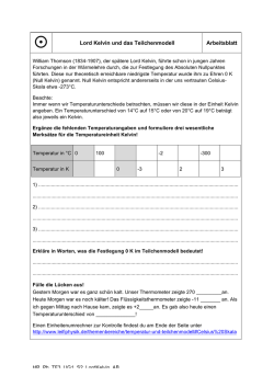 Lord Kelvin und das Teilchenmodell Arbeitsblatt