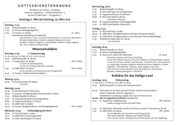 GOTTESDIENSTORDNUNG Misereorkollekte Kollekte