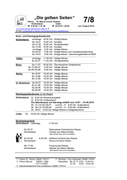 Gottesdienstzeiten - Pfarrei St. Marien und St. Norbert von