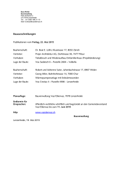 Publikation 22.05.15 - Gemeinde Vaz/Obervaz