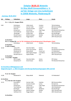 Zeitplan 30.05.15 Wotenitz SV Blau Weiß
