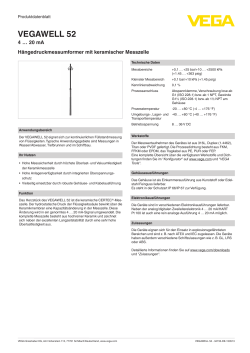 Datenblatt - VEGAWELL 52 - 4 … 20 mA Hängedruckmessumformer