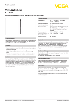 Datenblatt - VEGAWELL 52 - 4 &hellip; 20 mA H&auml;ngedruckmessumformer