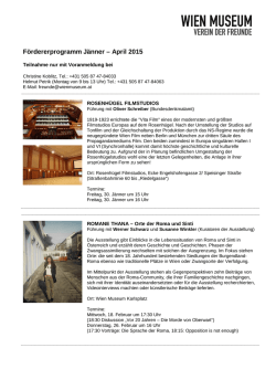Fördererprogramm Jänner – April 2015