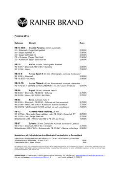 Preisliste 2015 Referenz Modell Euro RB 13 GKS