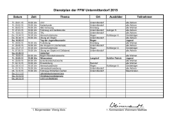 Dienstplan der FFW Untermitterdorf 2015